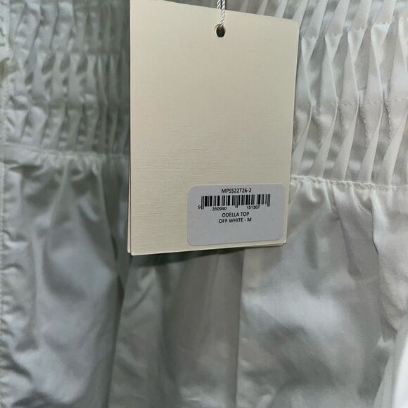 Magali Pascal Odella Off White Ruffle Shirred Yoke Cotton Top Size M NWT - Picture 5 of 10